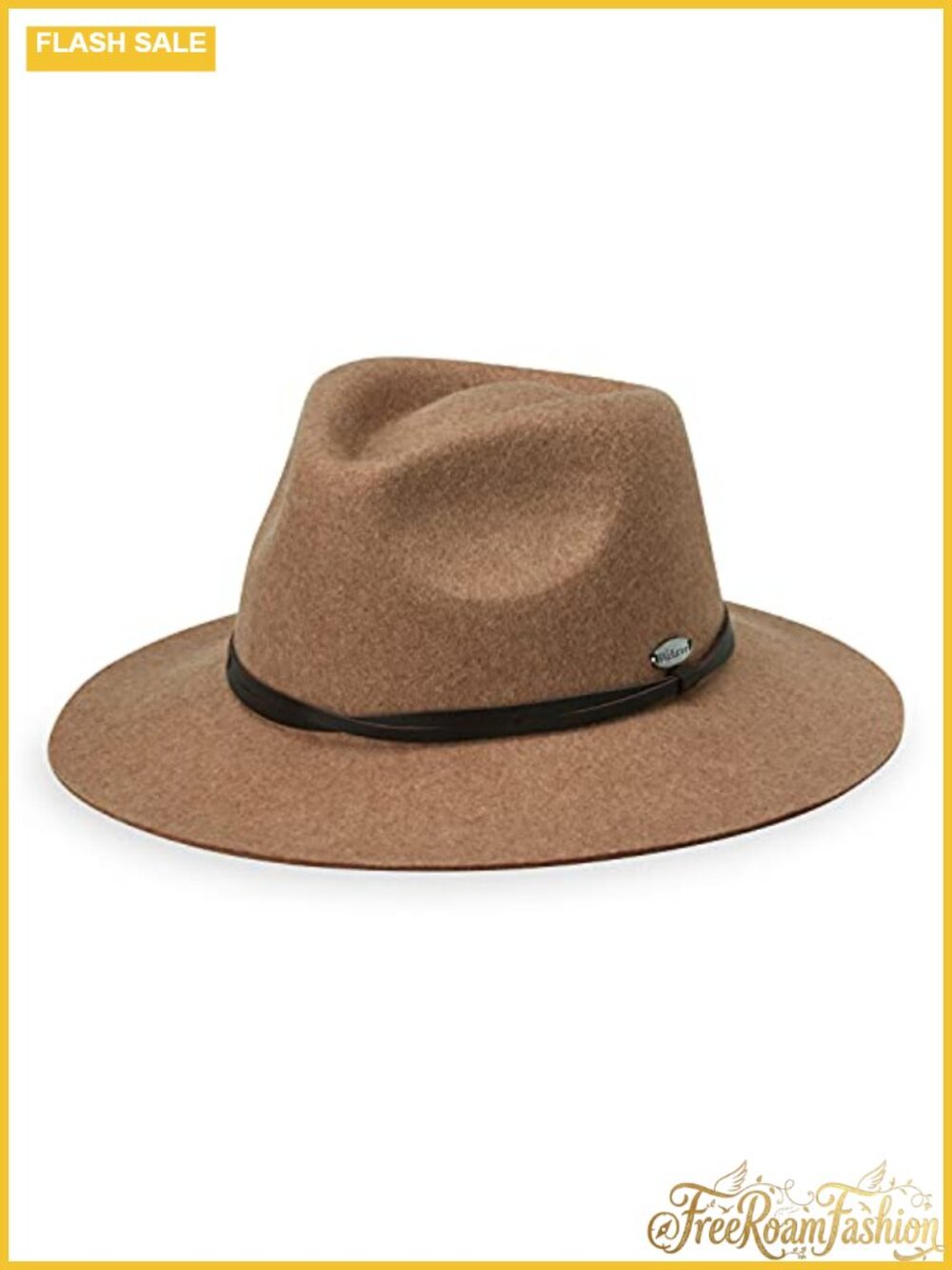 Petite Wool Felt Fedora UPF 50+ Sun Hat Adjustable Packable